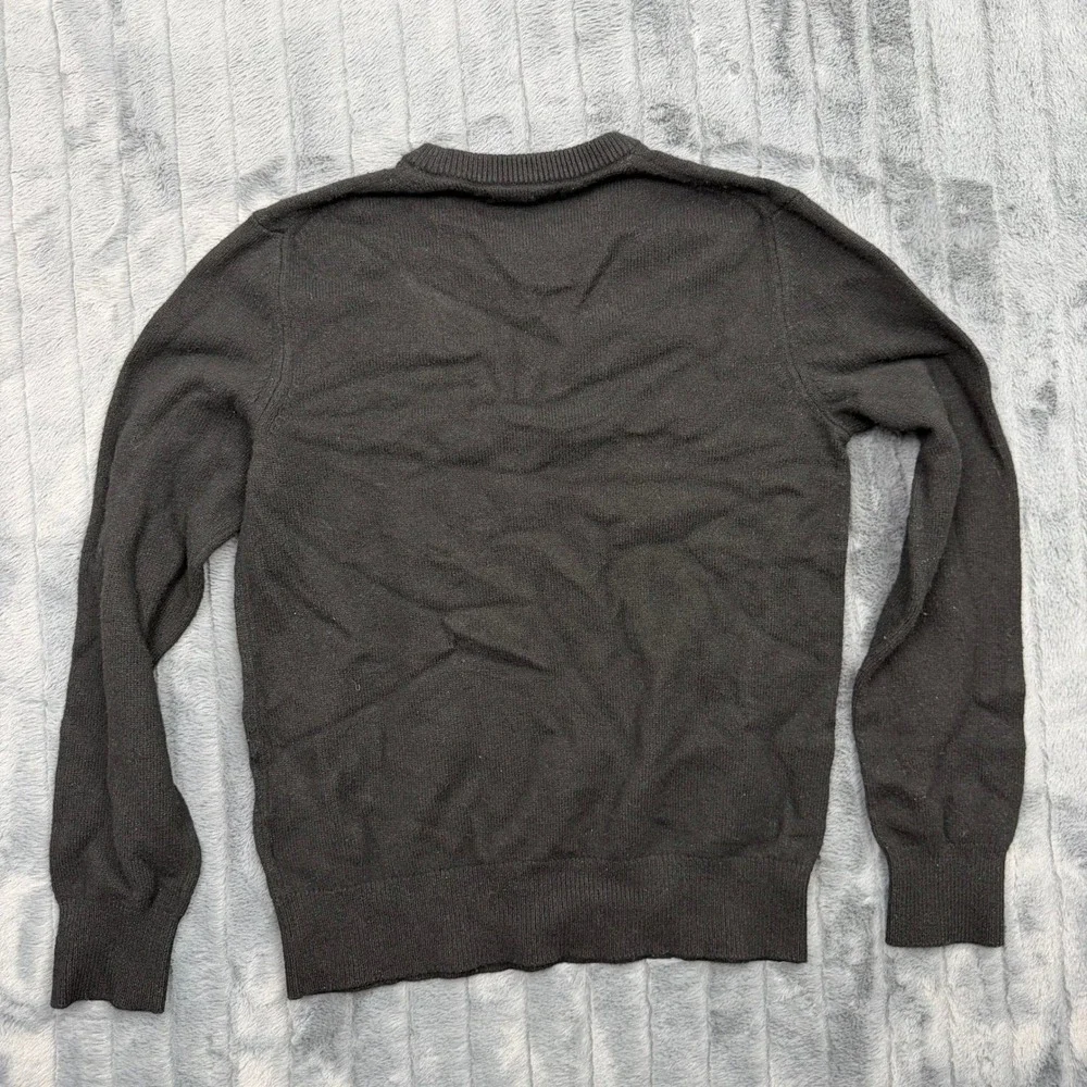Banana Republic Mens Extra Fine Merino Wool Crew Neck Sweater Black 969854 L